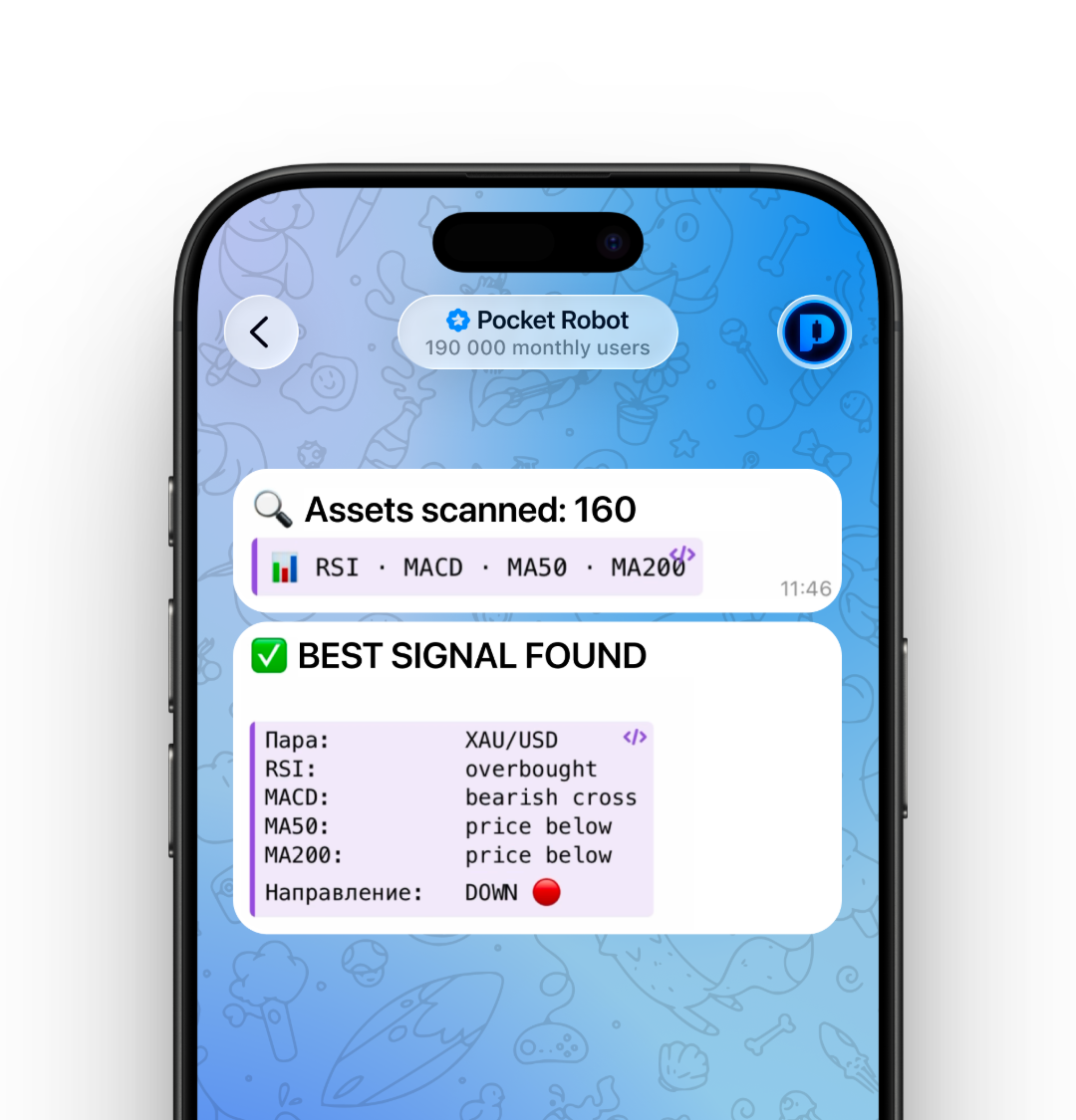 The bot scans the market